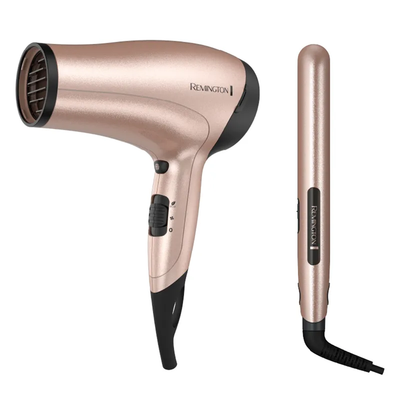 Combo Plancha de Cabello Remington + Secador Rose Gold D3015-S1520