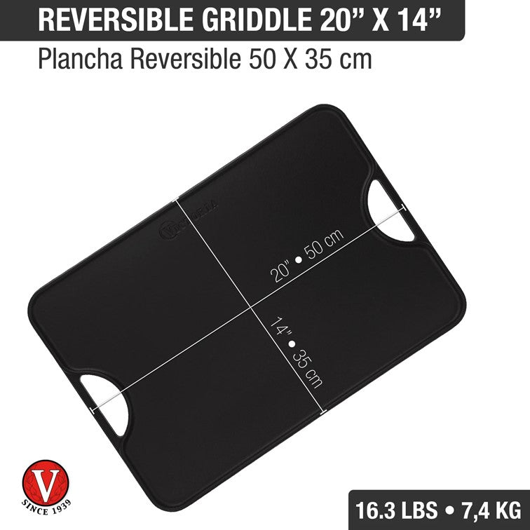 Plancha Reversible para Asar de Hierro Fundido Victoria 50 x 35 Cm 34184