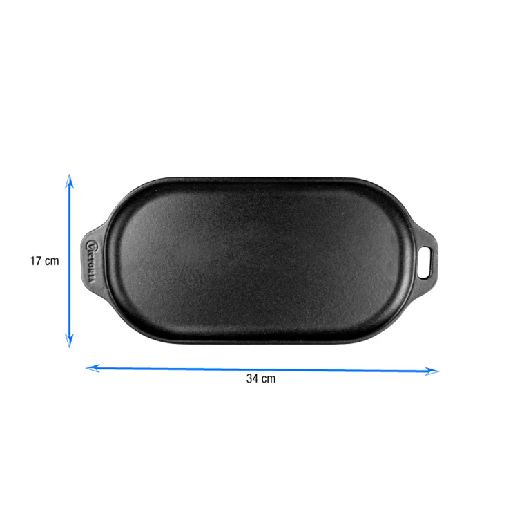 Plancha Ovalada de 34 X 17 Cm de Hierro Fundido Victoria