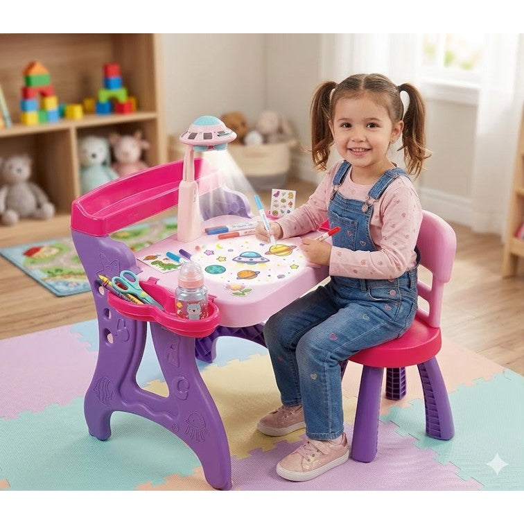 Escritorio Mesa Proyector con Silla Infantil Niña Armaty