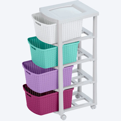 Cajonero Apariencia Rattan Rimax 4 Gavetas Glam Niña 14005