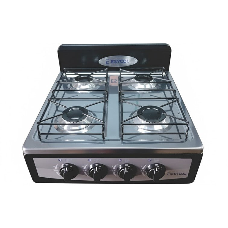 Estufa de Sobremesa En Acero Inoxidable Esycol de 4 Puestos E-104