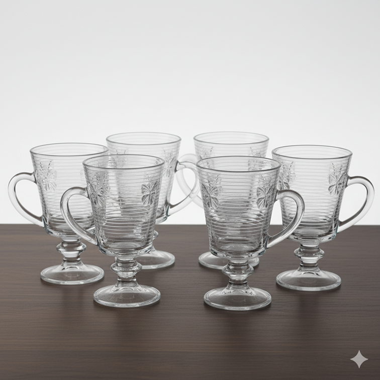 Set X6 Unidades Vasos de Vidrio Mariposa Alumar OCT-Z109609