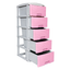 Practimueble Apariencia Rattan 5 Gavetas Colplast Color Rosado