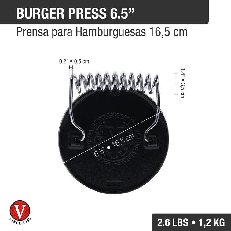 Prensa Para Hamburguesas Hierro Fundido Victoria de 16,5 Cm 36843