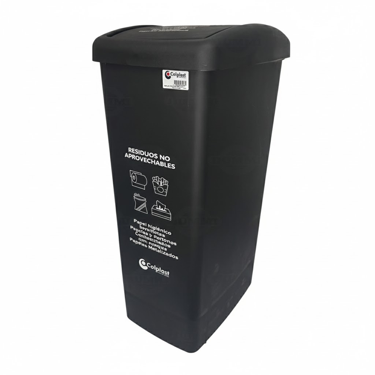Papelera Vaiven de Tapa Plana de 55 Litros Colplast
