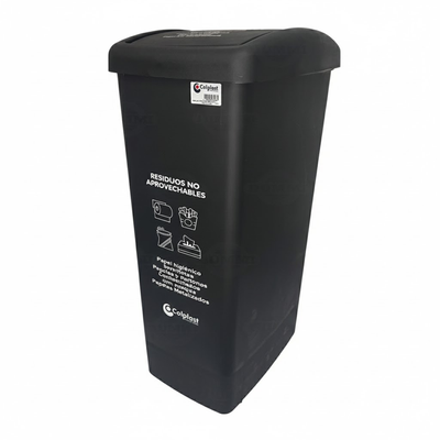 Papelera Vaiven de Tapa Plana de 55 Litros Colplast