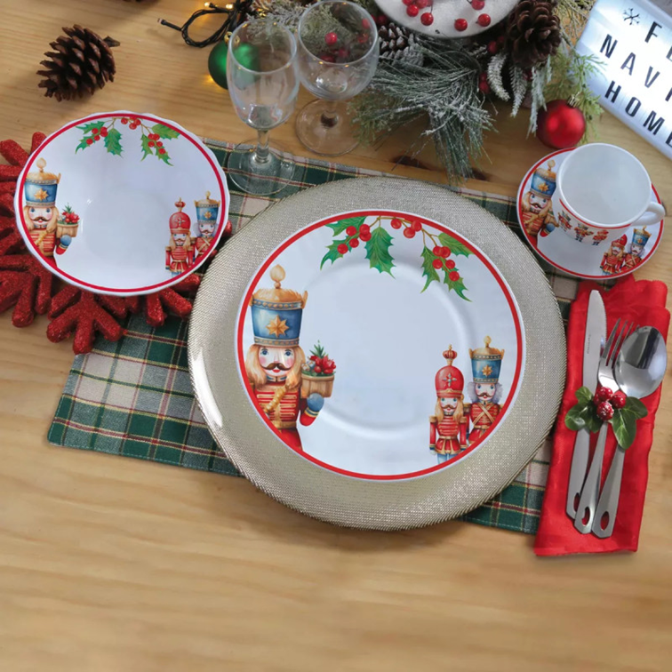 Vajilla de Vitrocerámica Cascanueces 4 Puestos 16 Piezas HEVV-1602