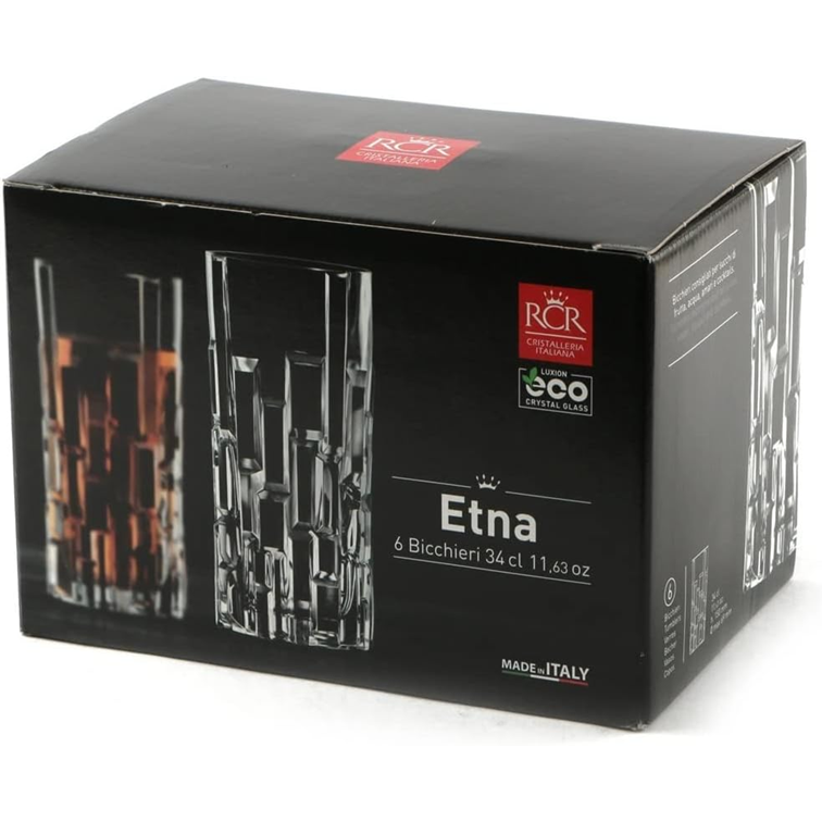 Set X6 Piezas Vasos Altos Línea Etna de Cristalería Italiana 27438020006