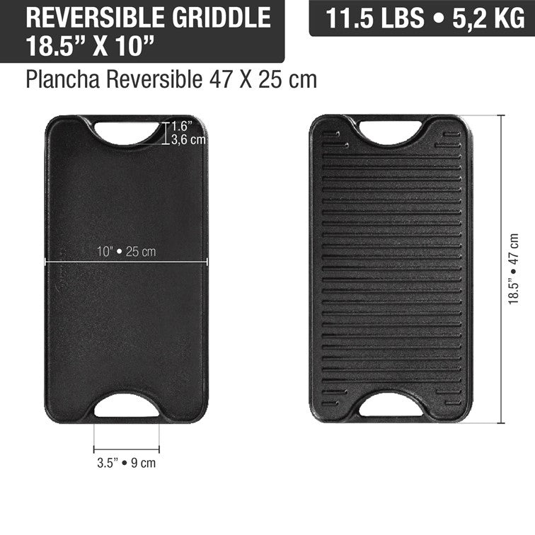 Plancha Reversible para Asar de Hierro Fundido Victoria 47 X 25 Cm 31770