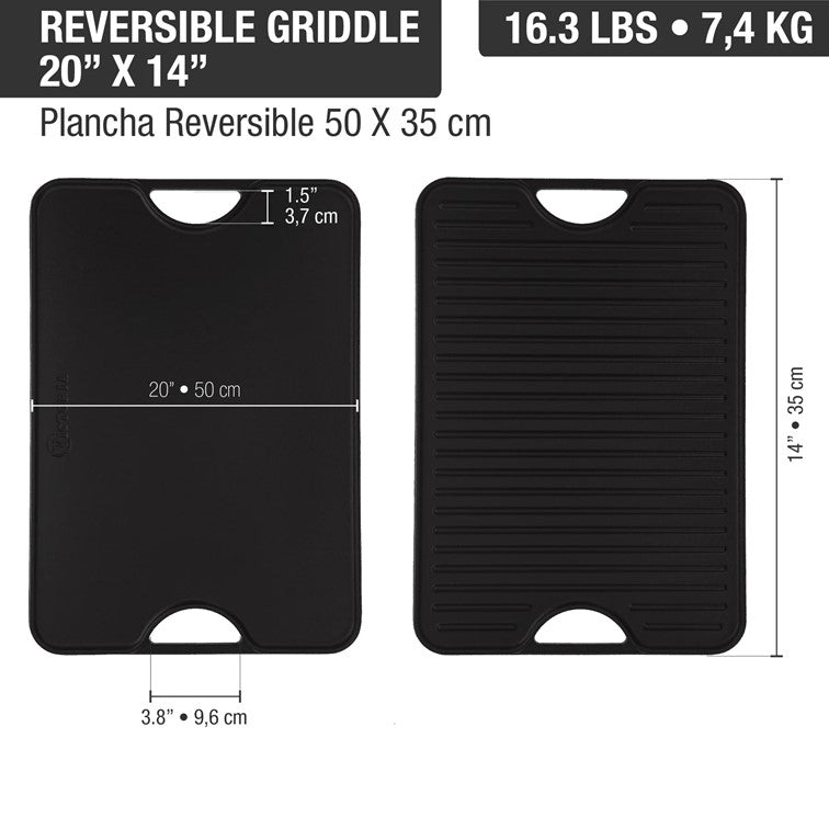 Plancha Reversible para Asar de Hierro Fundido Victoria 50 x 35 Cm 34184