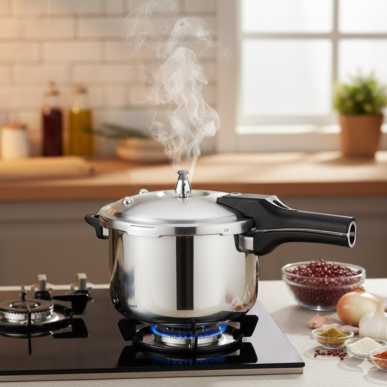 Olla a Presión Home Elements de 5.6 Litros en Acero Inoxidable HEOP56LSS