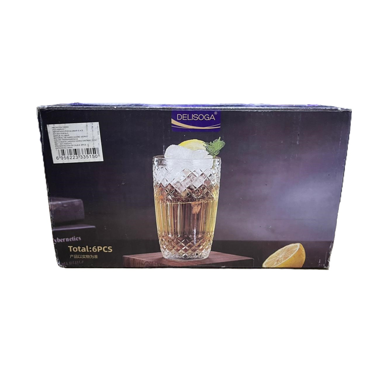 Set X6 Unidades Vasos de Vidrio Vintage Alumar OCT-K80047L