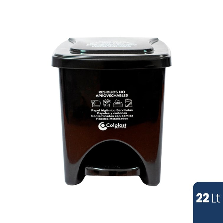 Papelera de Pedal Cuadrada de 22 Litros Colplast