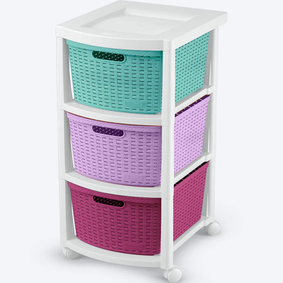 Cajonero Apariencia Rattan Rimax 3 Gavetas Glam Niña 14003