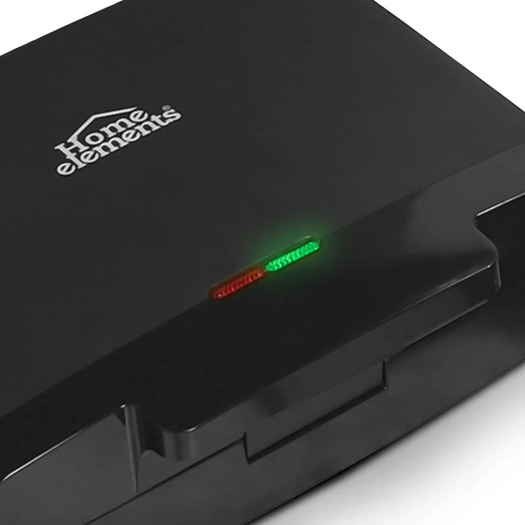 Sanduchera Dos Puestos Home Elements Platos Grill Negro HESMG155N