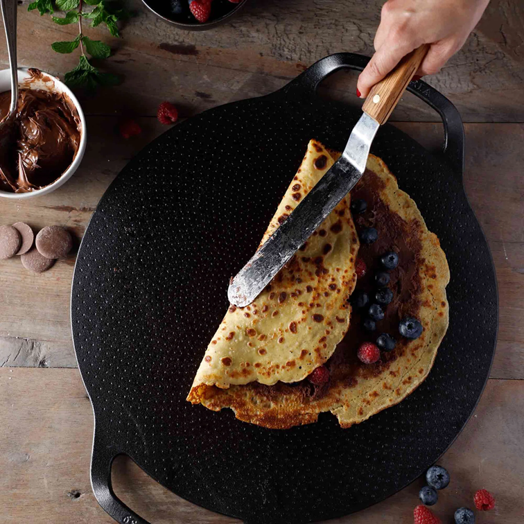 Plancha de Hierro Fundido Victoria Para Pizza Doble Asa 38 Cm
