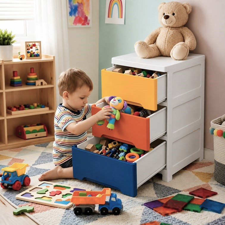 Cajonero Portofino Infantil Armaty de 3 Gavetas Color Niño
