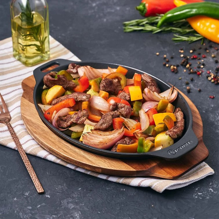 Bandeja Ovalada de Hierro Fundido Victoria de 29 X 19 Cm 30278