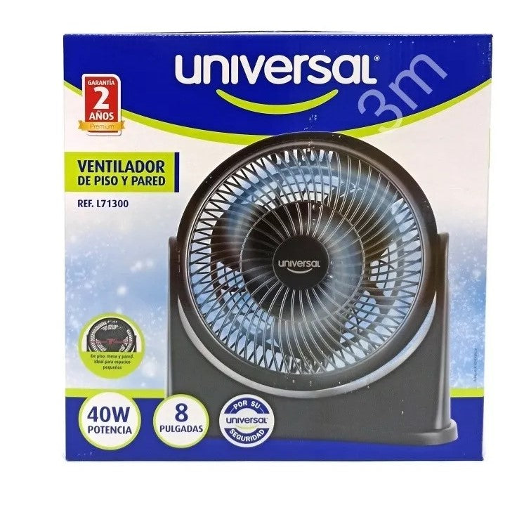 Ventilador Pequeño Universal 8'' Negro Plástico L71300