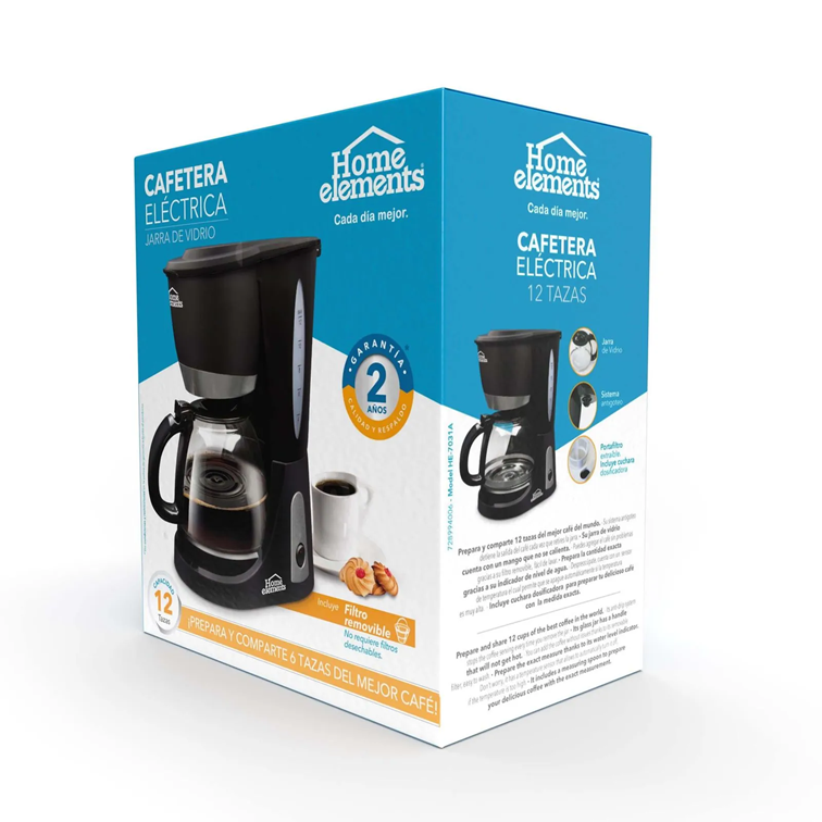 Cafetera Eléctrica Home Elements de 12 Tazas HE-7031A