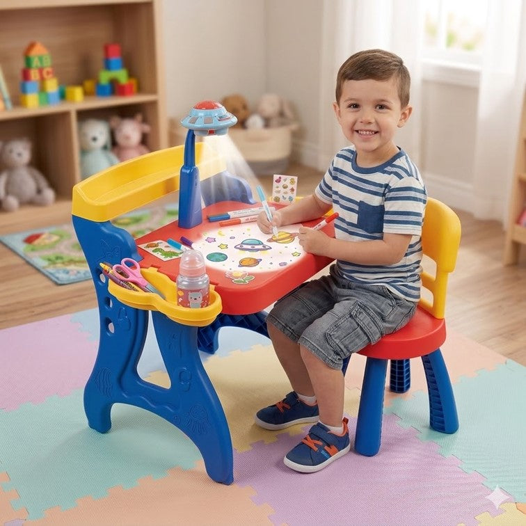 Escritorio Mesa Proyector con Silla Infantil Niño Armaty