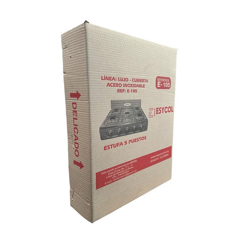 Estufa de Sobremesa en Acero Inoxidable Esycol de 5 Puestos E-105