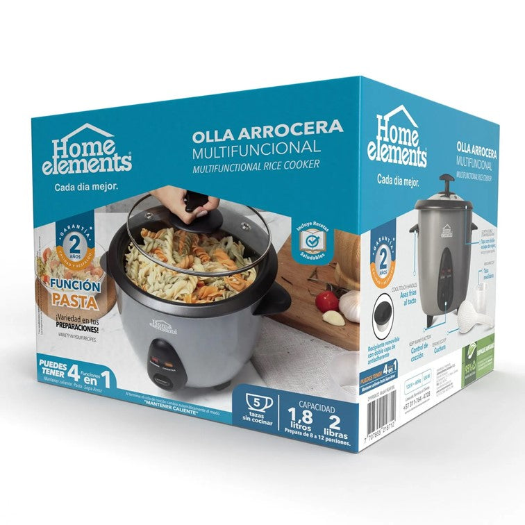 Olla Arrocera Home Elements de 1,0 Libra Gris HEAR-10G
