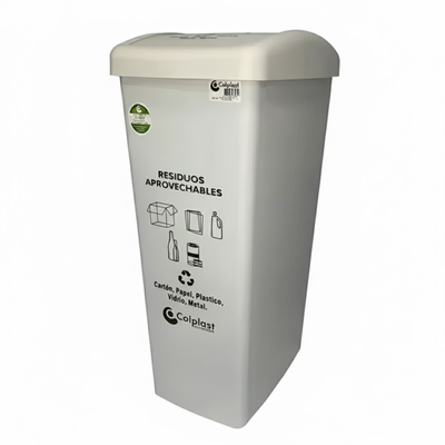 Papelera Vaiven de Tapa Plana de 55 Litros Colplast