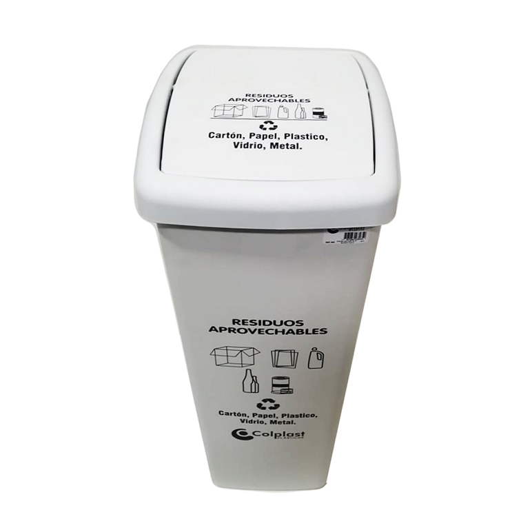 Papelera Vaiven de Tapa Plana de 55 Litros Colplast