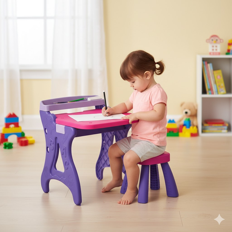 Escritorio Tablero 2 en 1 Pizarra con Silla Infantil Niña Armaty 10109104127