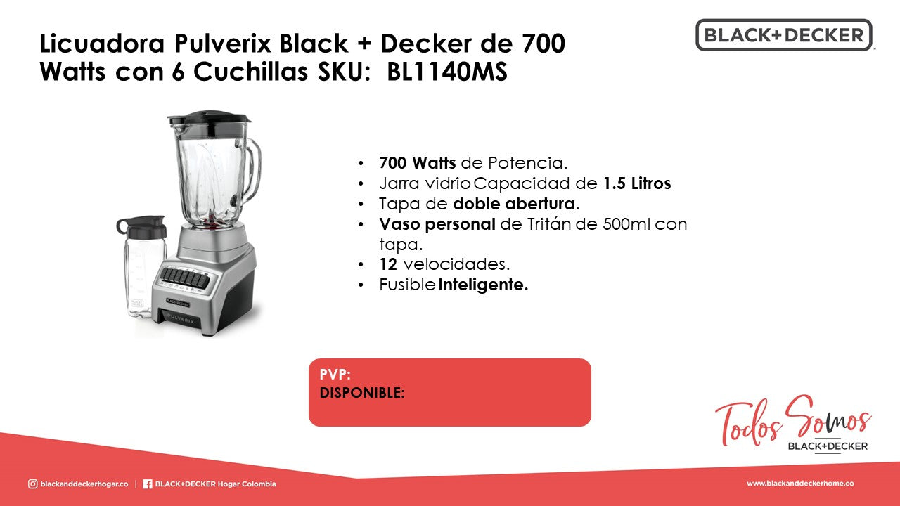 Licuadora Pulverix Black + Decker